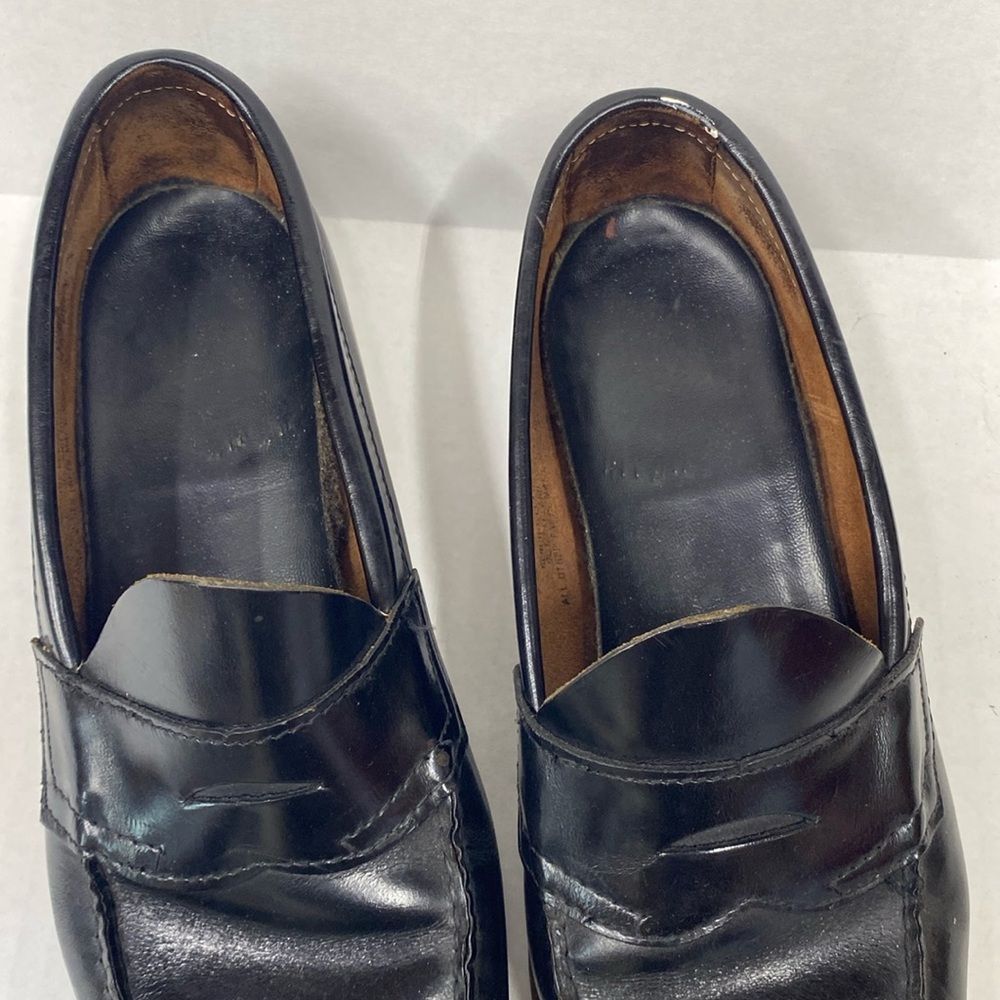 S31---212A) Men's Wilton loafers Black Leather Penny Loafers 9.5 E